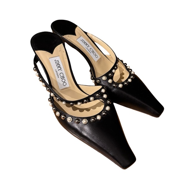 Jimmy Choo Black Pearl-Embellished Heels - Picture 7 of 11